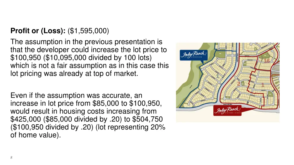 profit or loss 1 595 000 the assumption