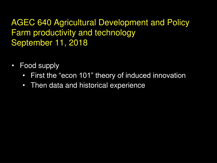 agec 640 agricultural development and policy farm