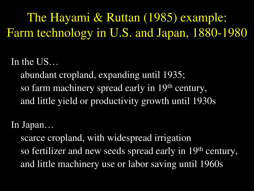 the hayami ruttan 1985 example farm technology