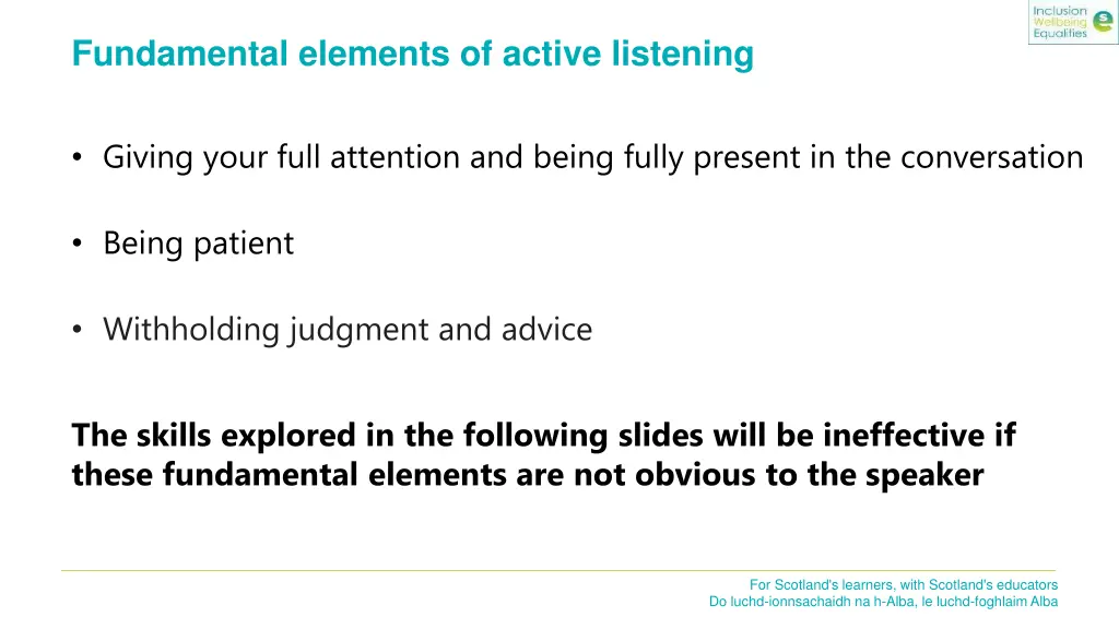 fundamental elements of active listening