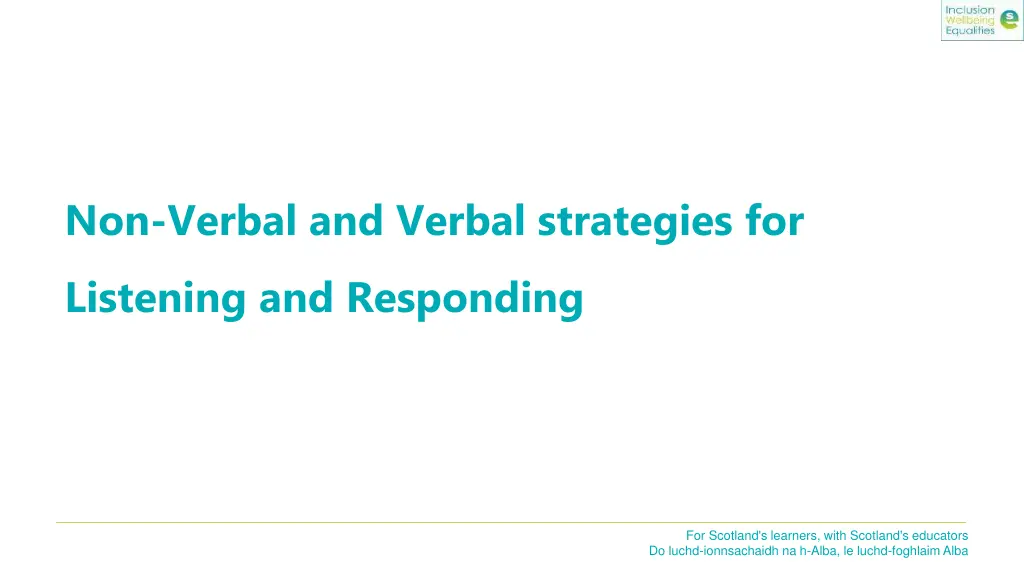 non verbal and verbal strategies for listening