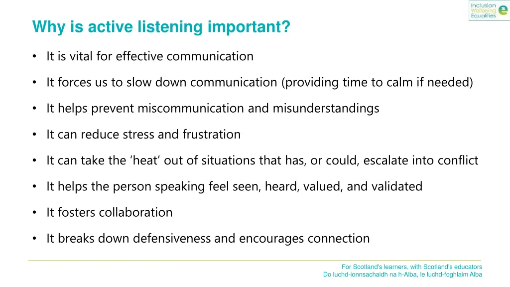 why is active listening important