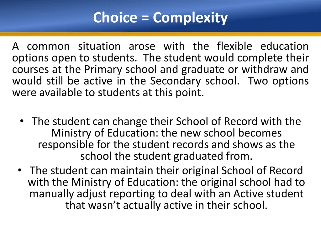 choice complexity 1