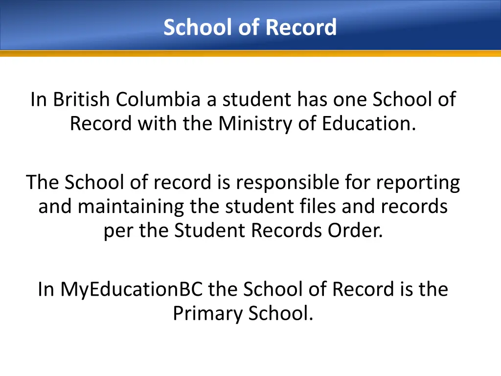 school of record