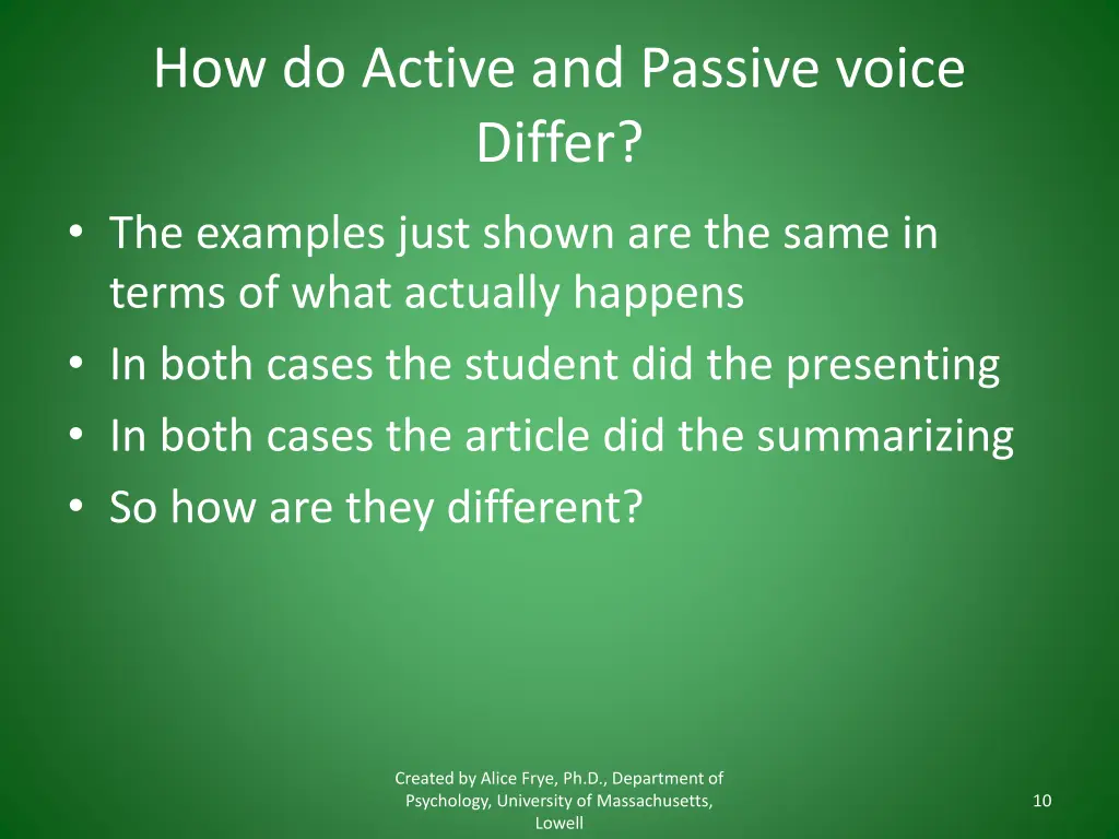 how do active and passive voice differ