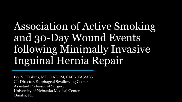 association of active smoking and 30 day wound