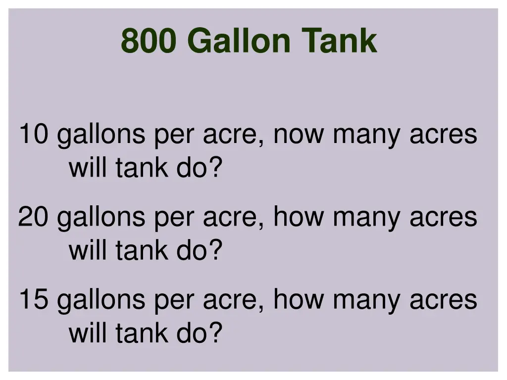 800 gallon tank