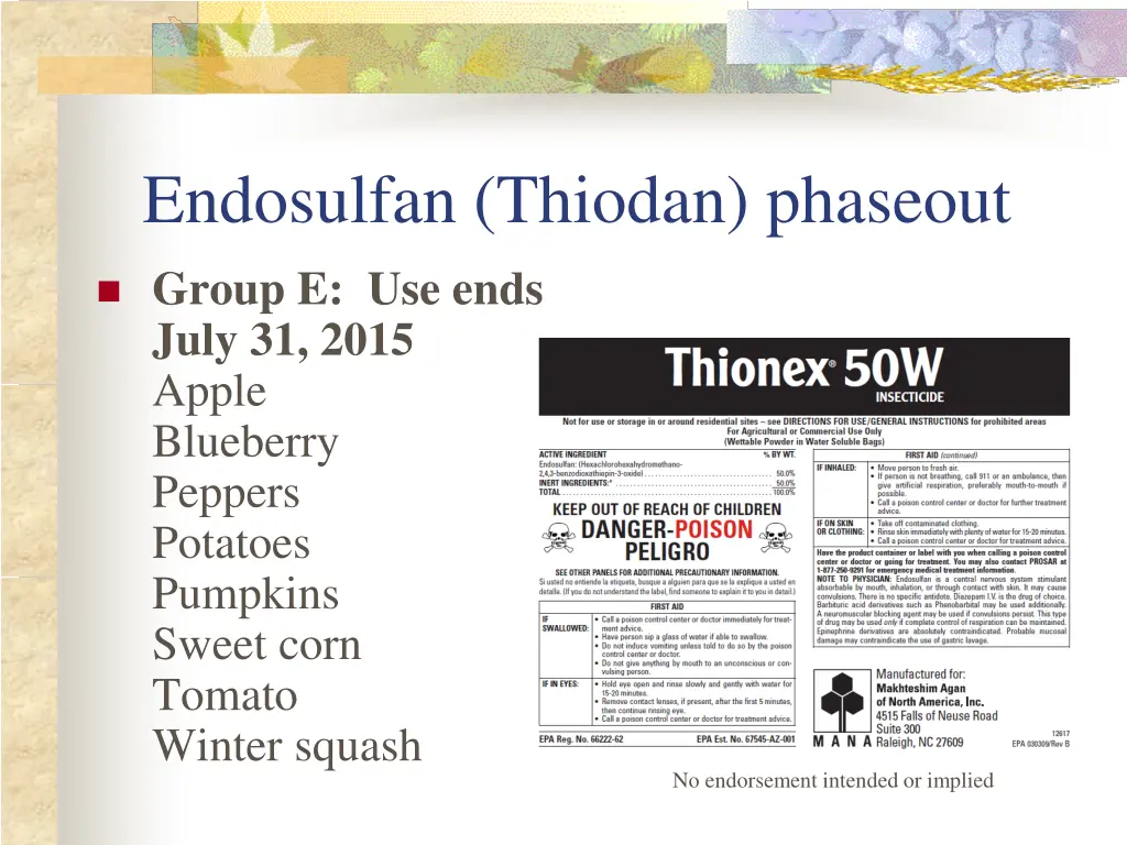 endosulfan thiodan phaseout