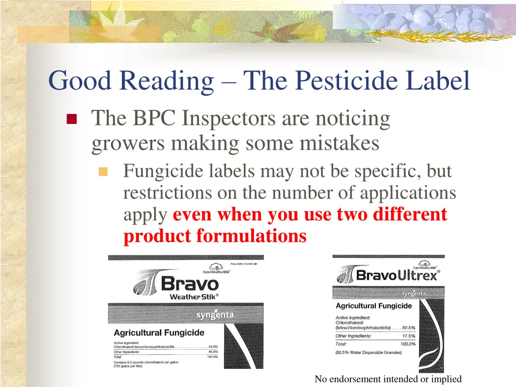 good reading the pesticide label