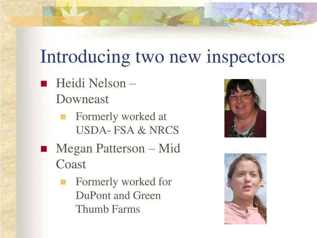 introducing two new inspectors