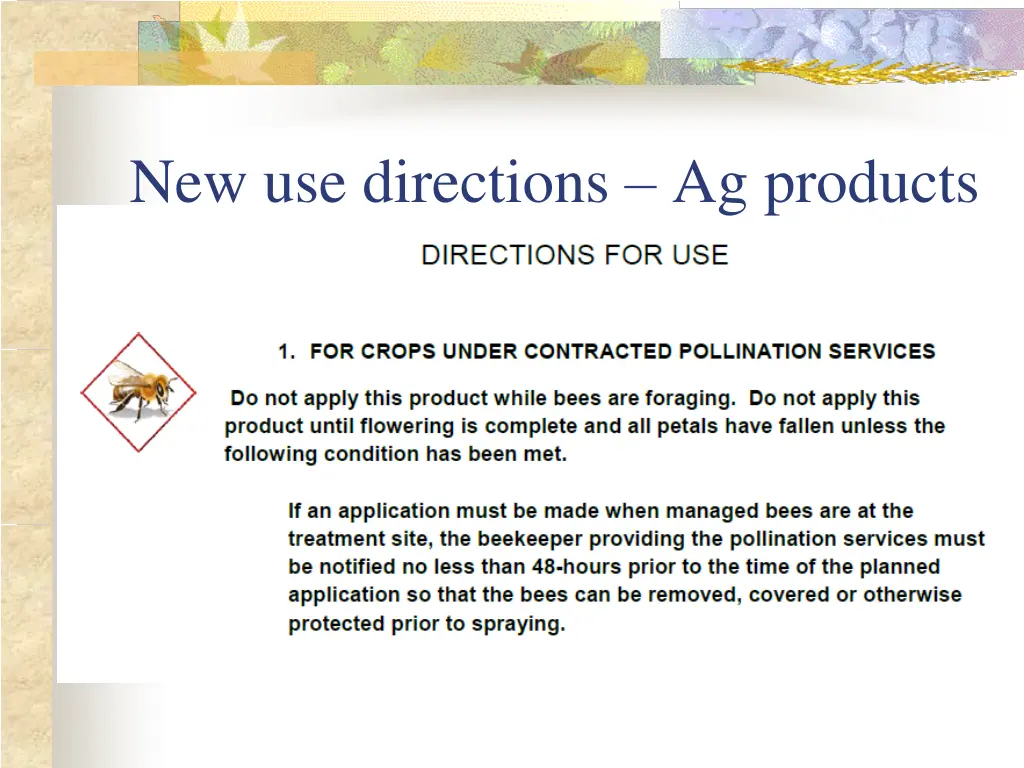 new use directions ag products