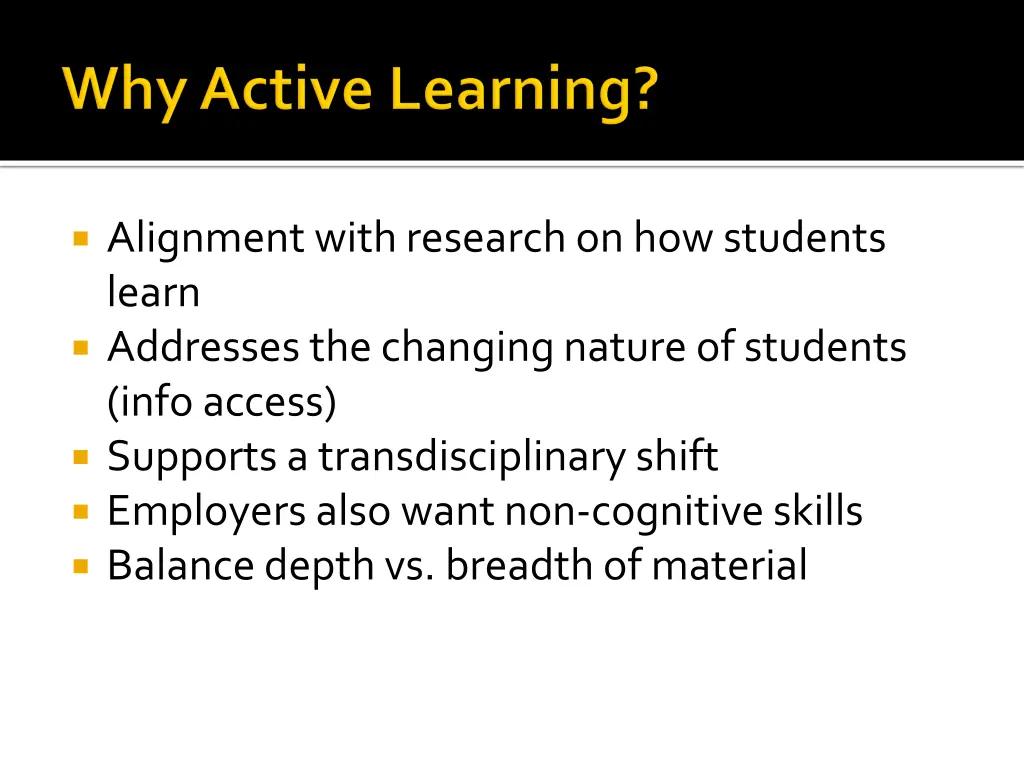 alignment with research on how students learn