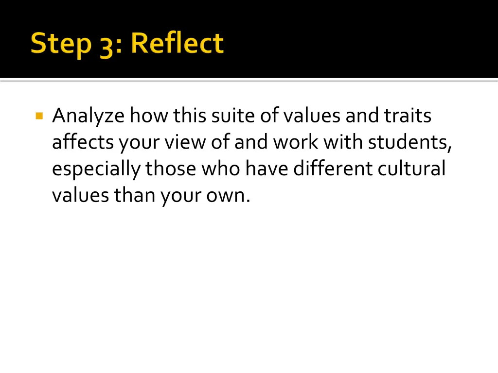 analyze how this suite of values and traits