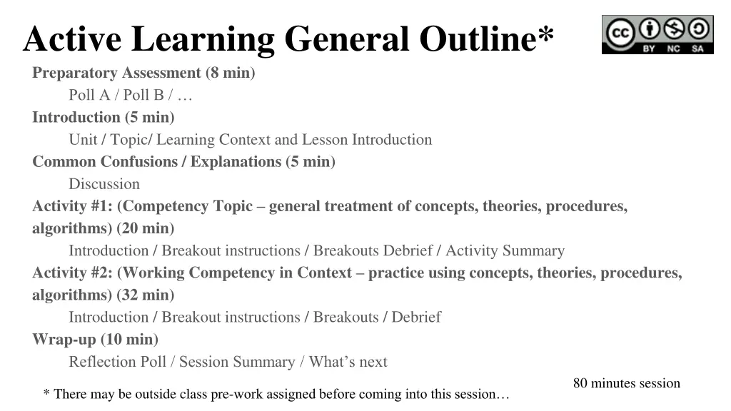 active learning general outline preparatory