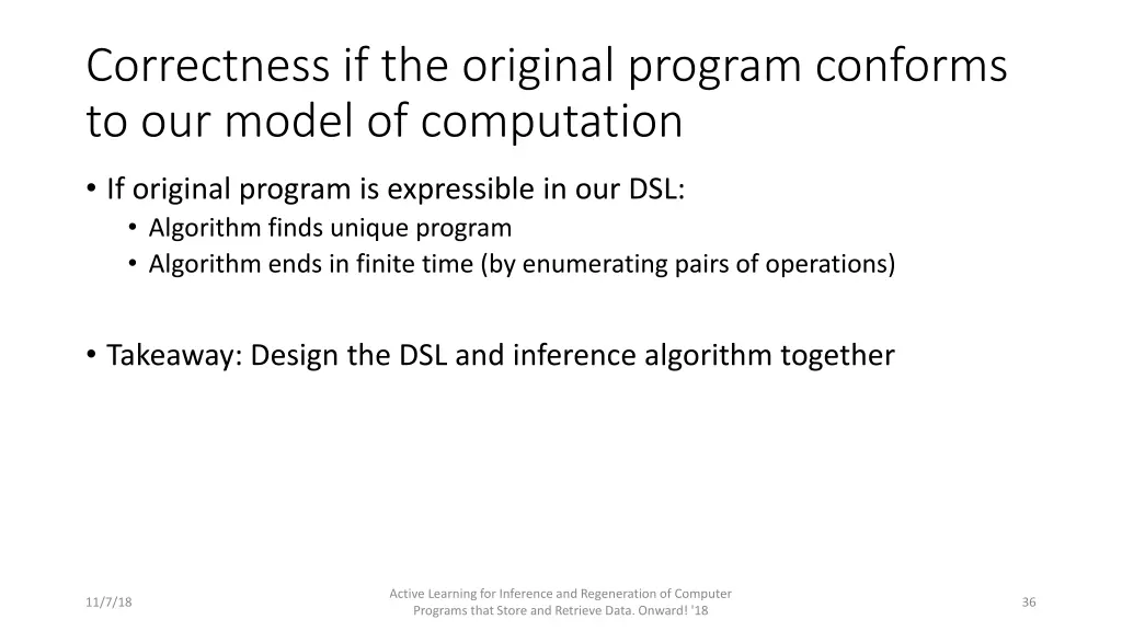 correctness if the original program conforms