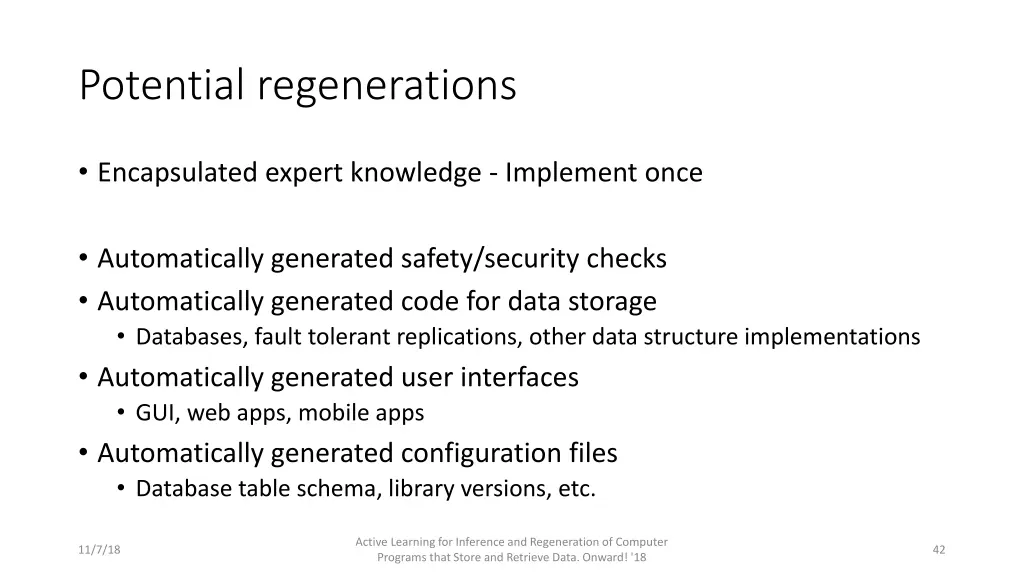 potential regenerations