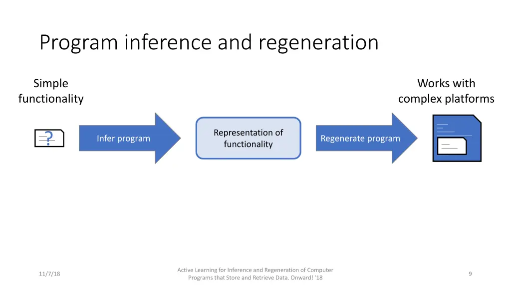 program inference and regeneration