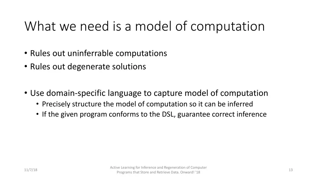 what we need is a model of computation