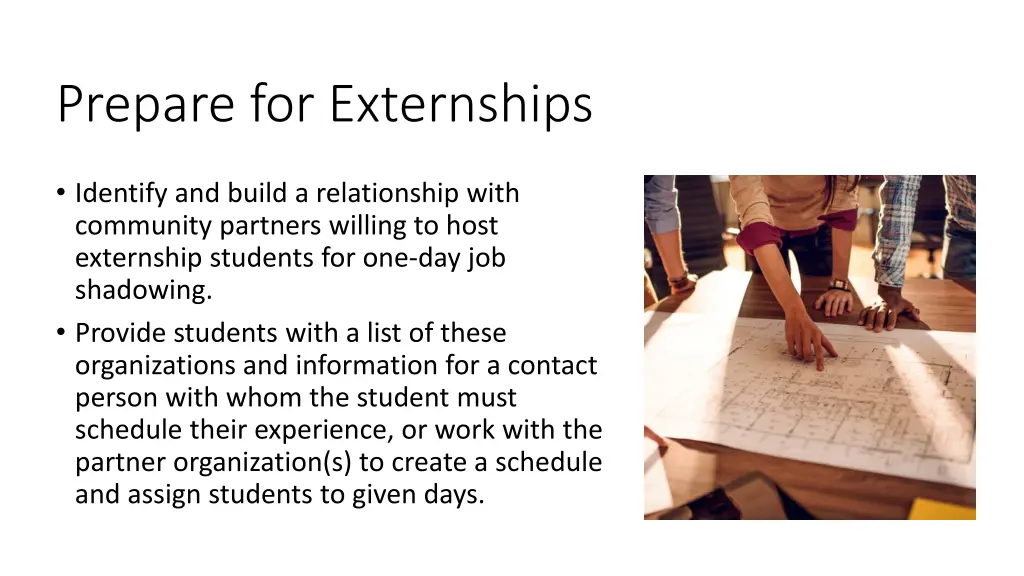 prepare for externships