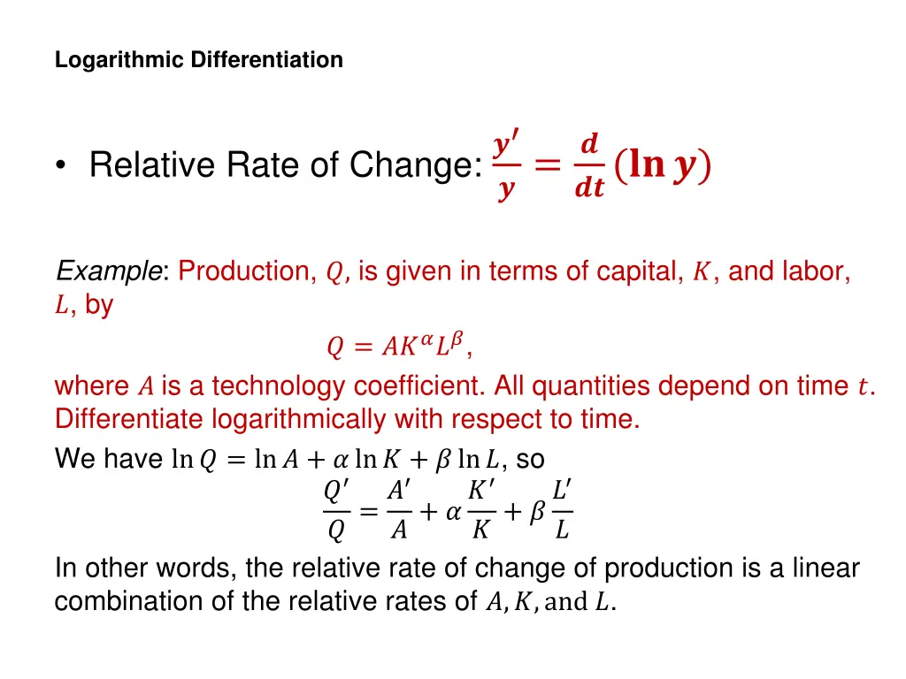 logarithmic differentiation