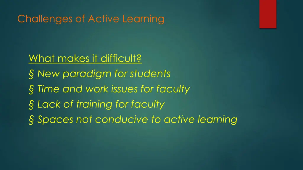 challenges of active learning