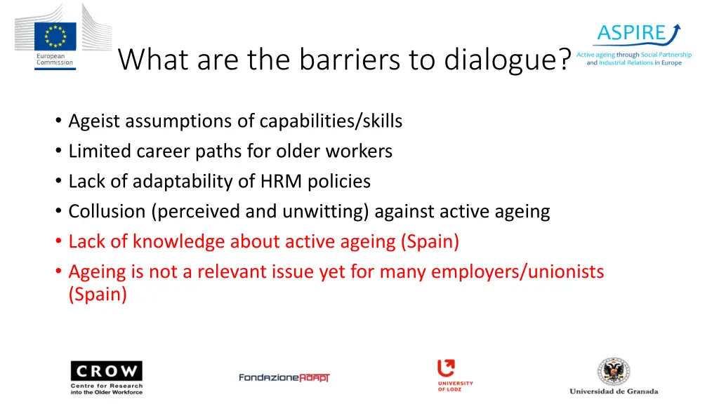 what are the barriers to dialogue