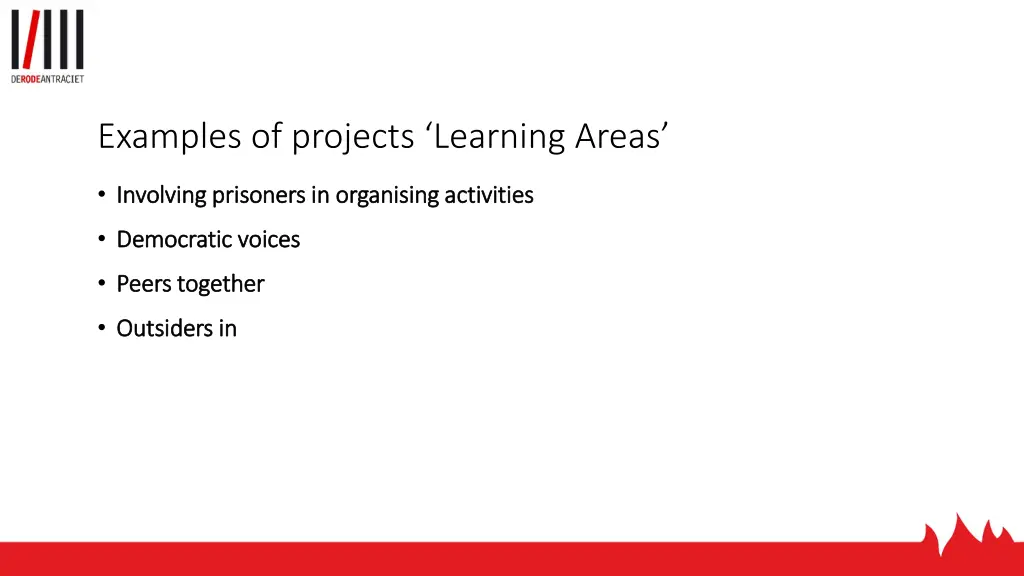 examples of projects learning areas