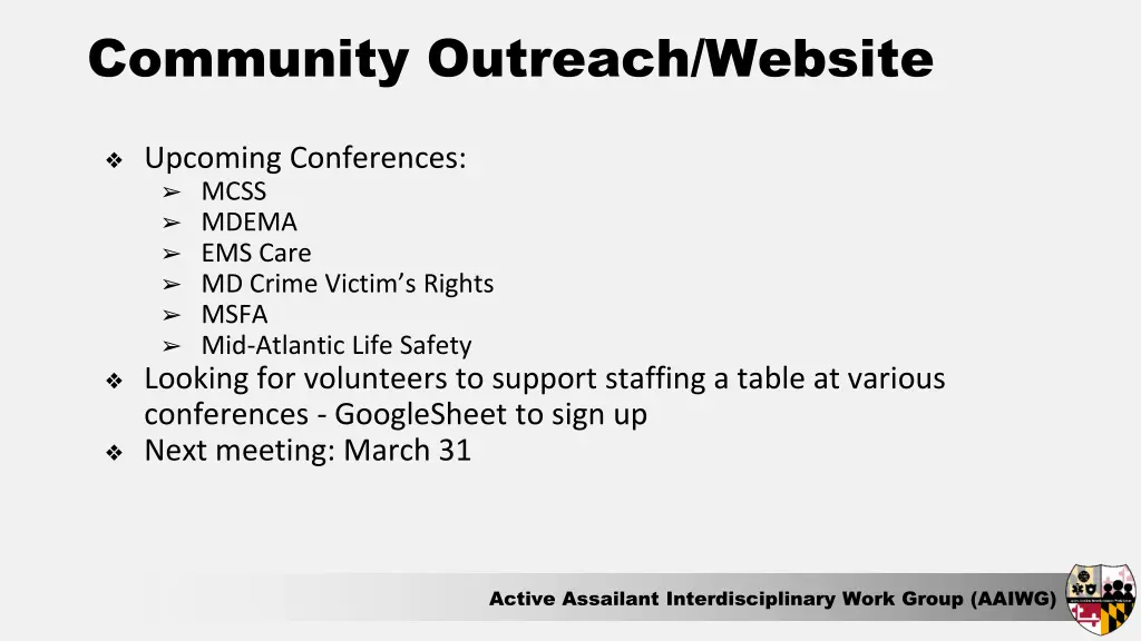 community outreach website 2