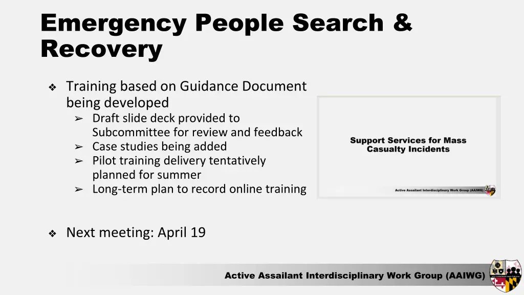 emergency people search recovery