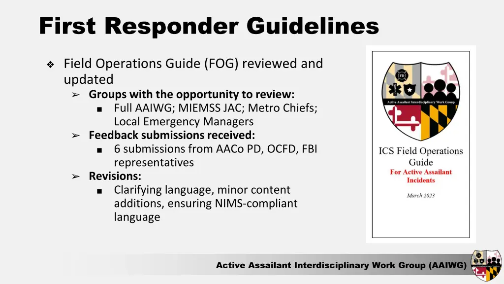 first responder guidelines