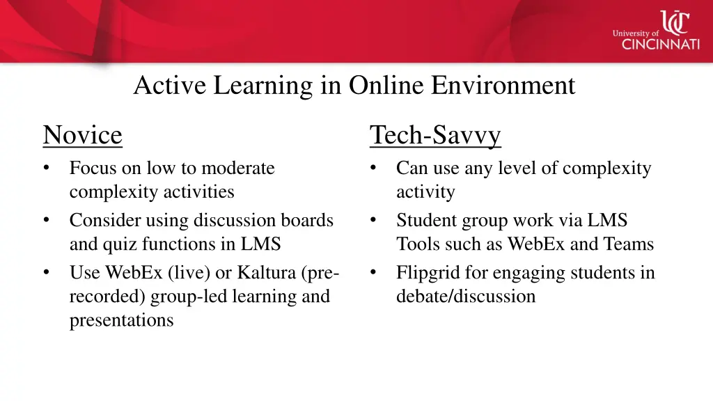 active learning in online environment