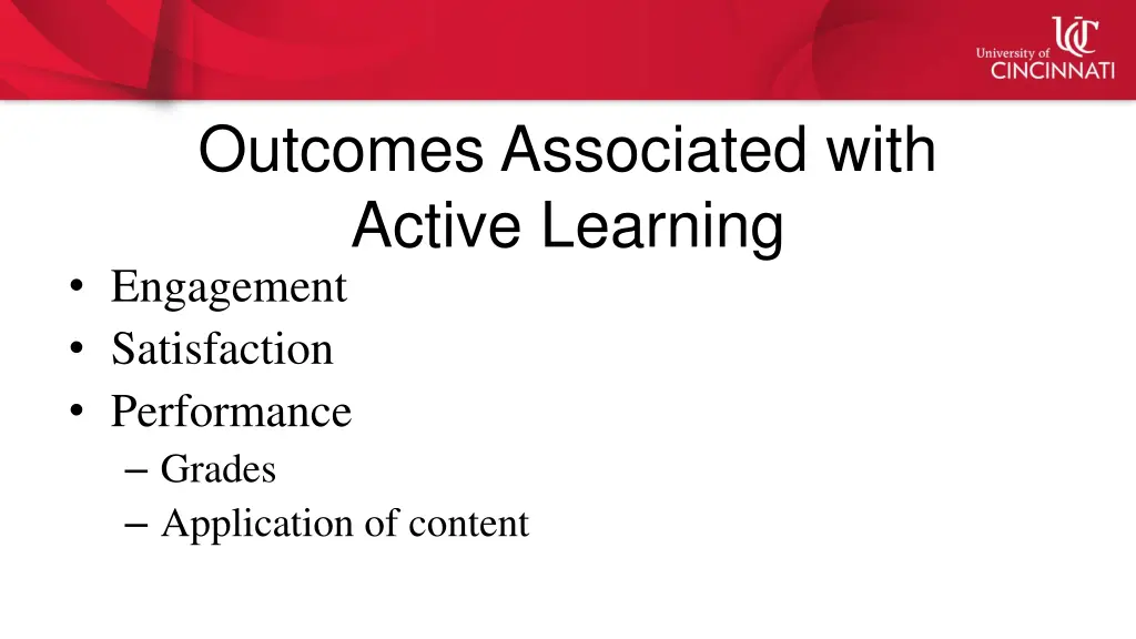 outcomes associated with active learning