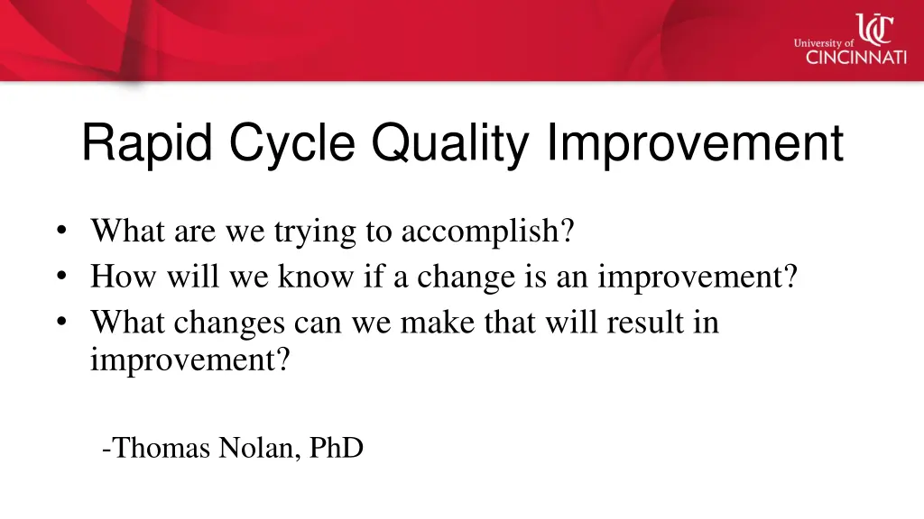 rapid cycle quality improvement