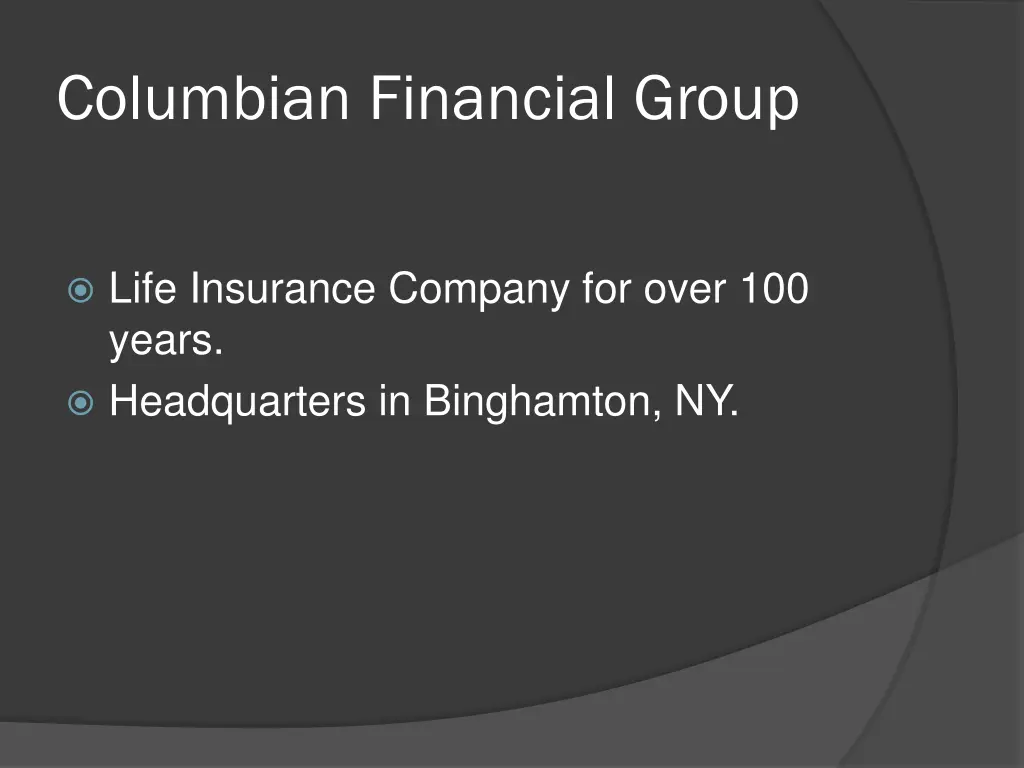 columbian financial group