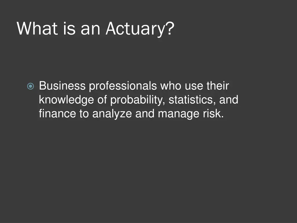 what is an actuary