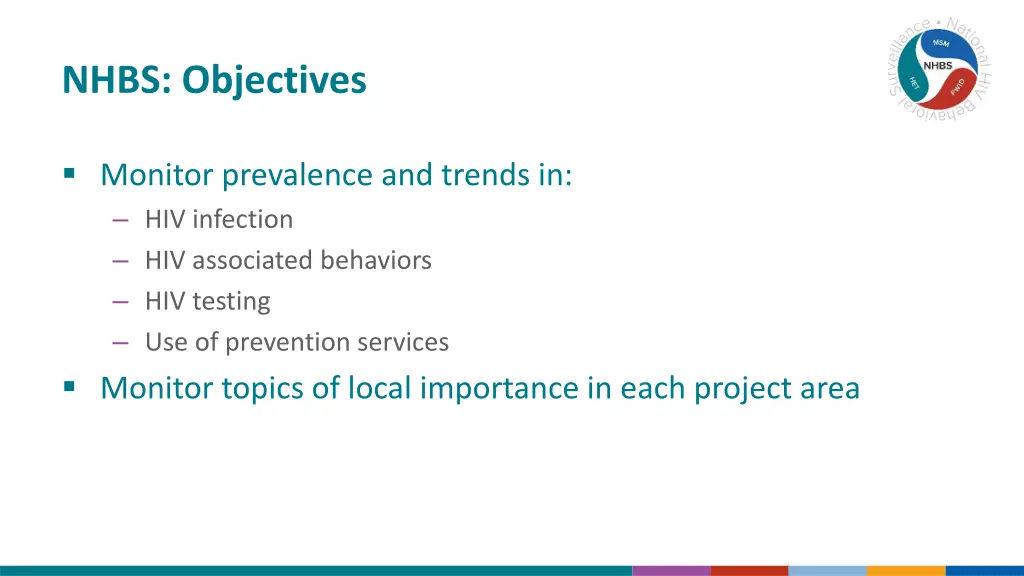 nhbs objectives