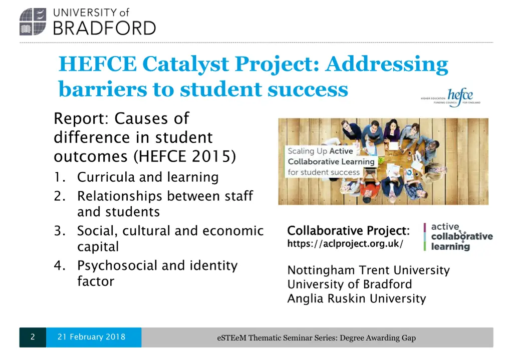 hefce catalyst project addressing barriers