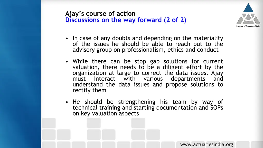 ajay s course of action discussions 1