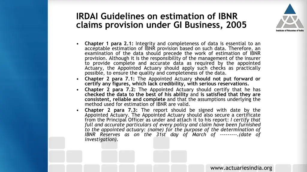 irdai guidelines on estimation of ibnr claims