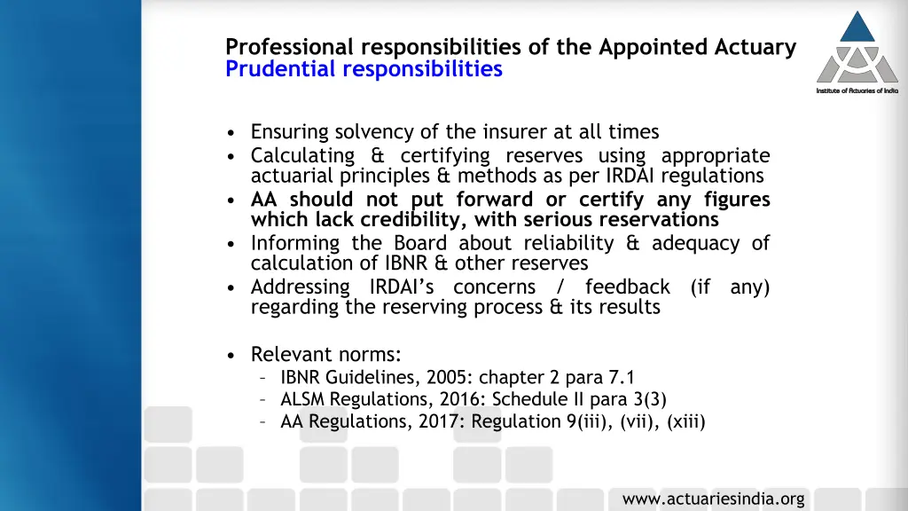 professional responsibilities of the appointed 1