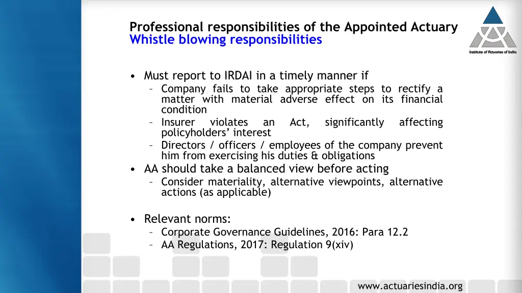 professional responsibilities of the appointed 4