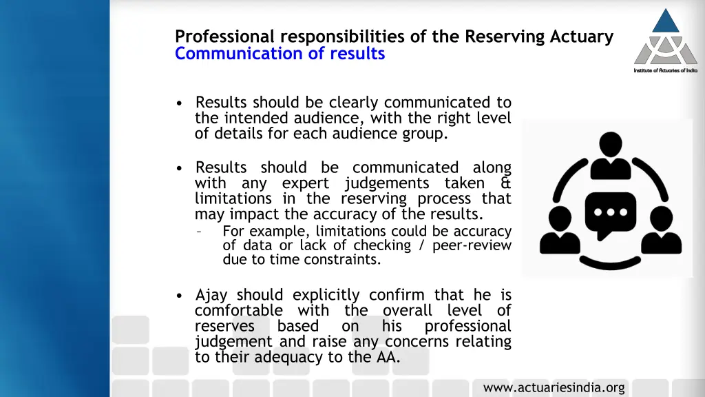 professional responsibilities of the reserving 3