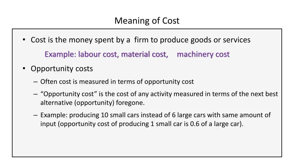 meaning of cost