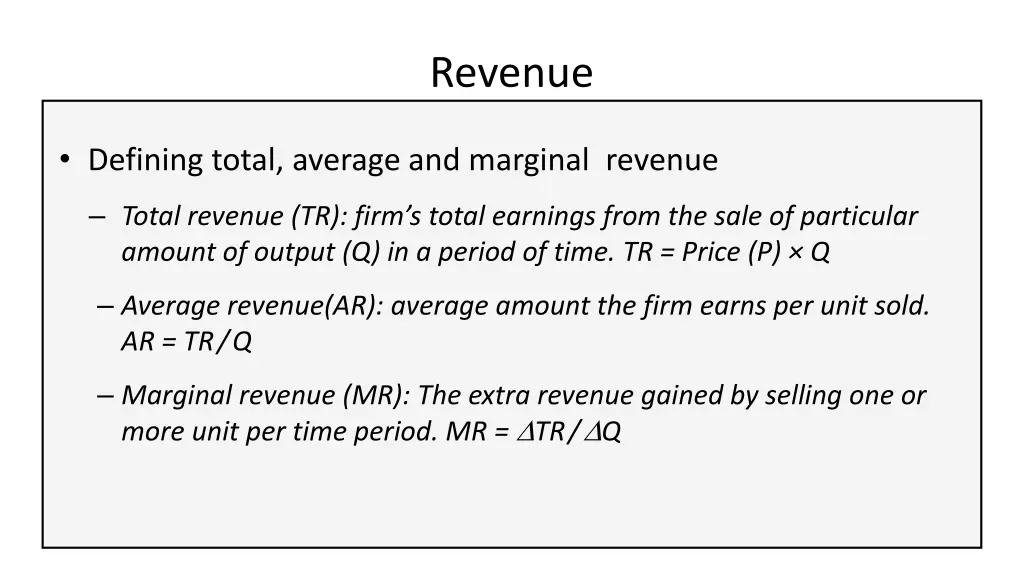 revenue