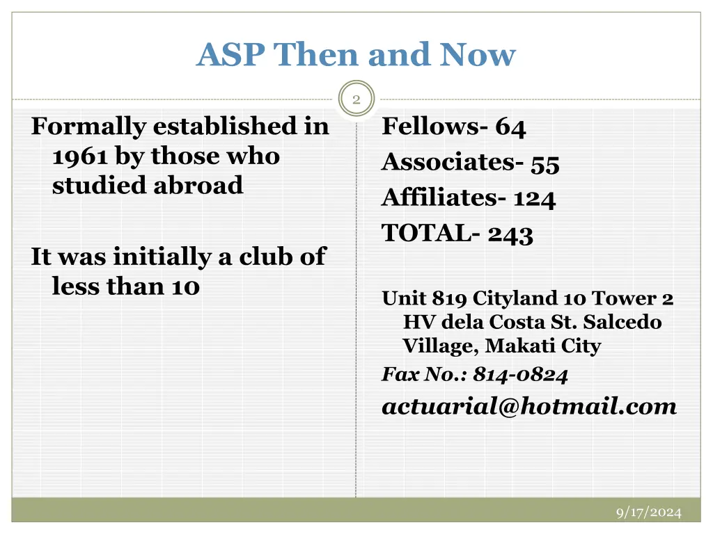 asp then and now