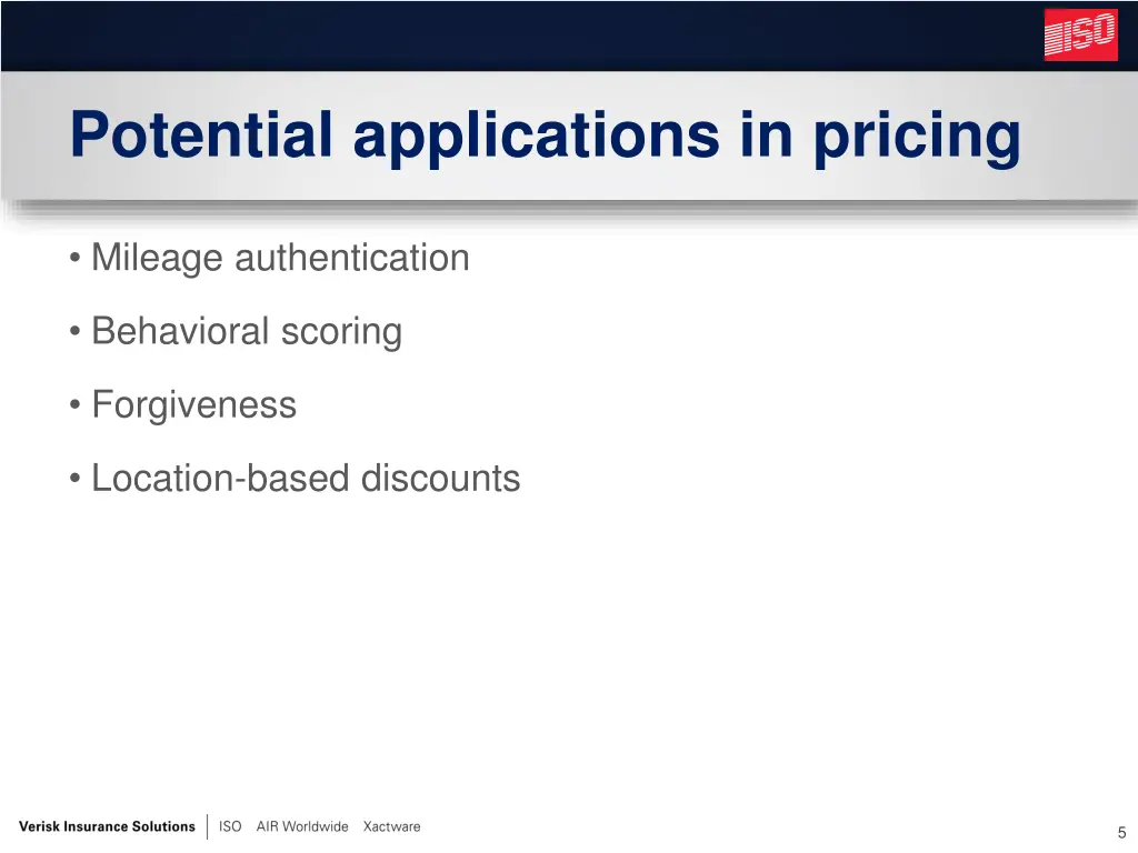 potential applications in pricing