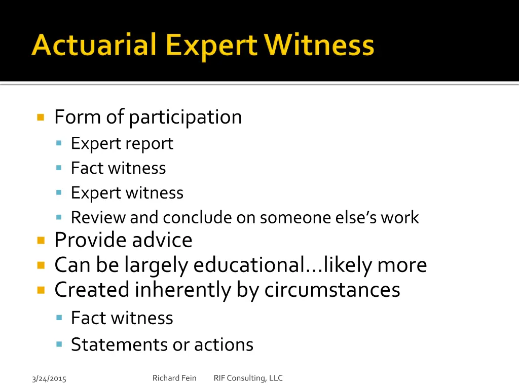 form of participation expert report fact witness