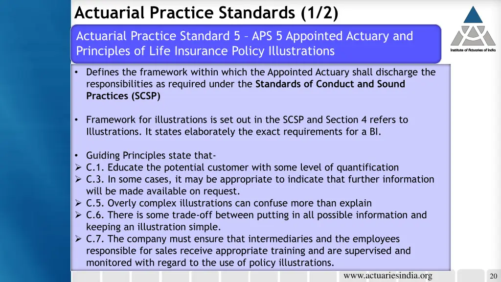 actuarial practice standards 1 2