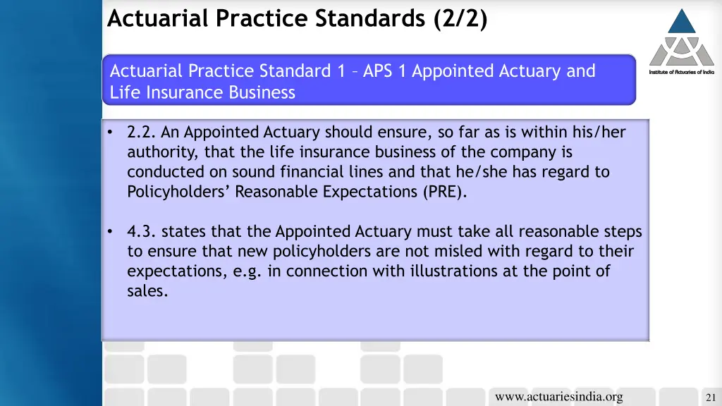 actuarial practice standards 2 2