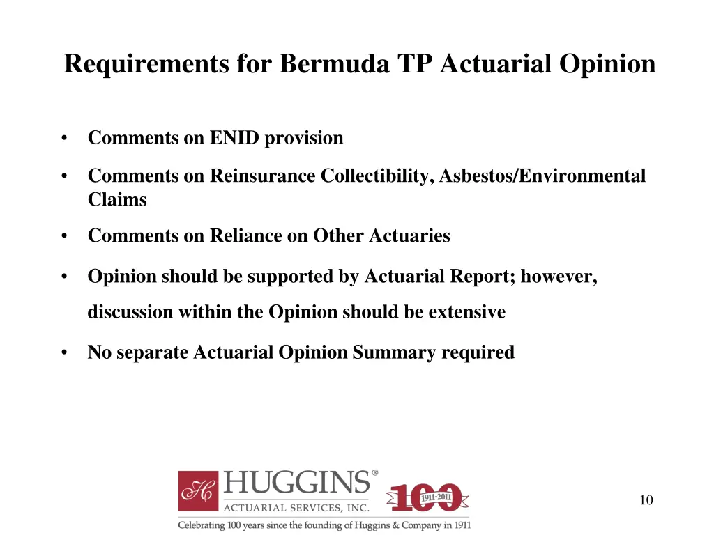 requirements for bermuda tp actuarial opinion 1